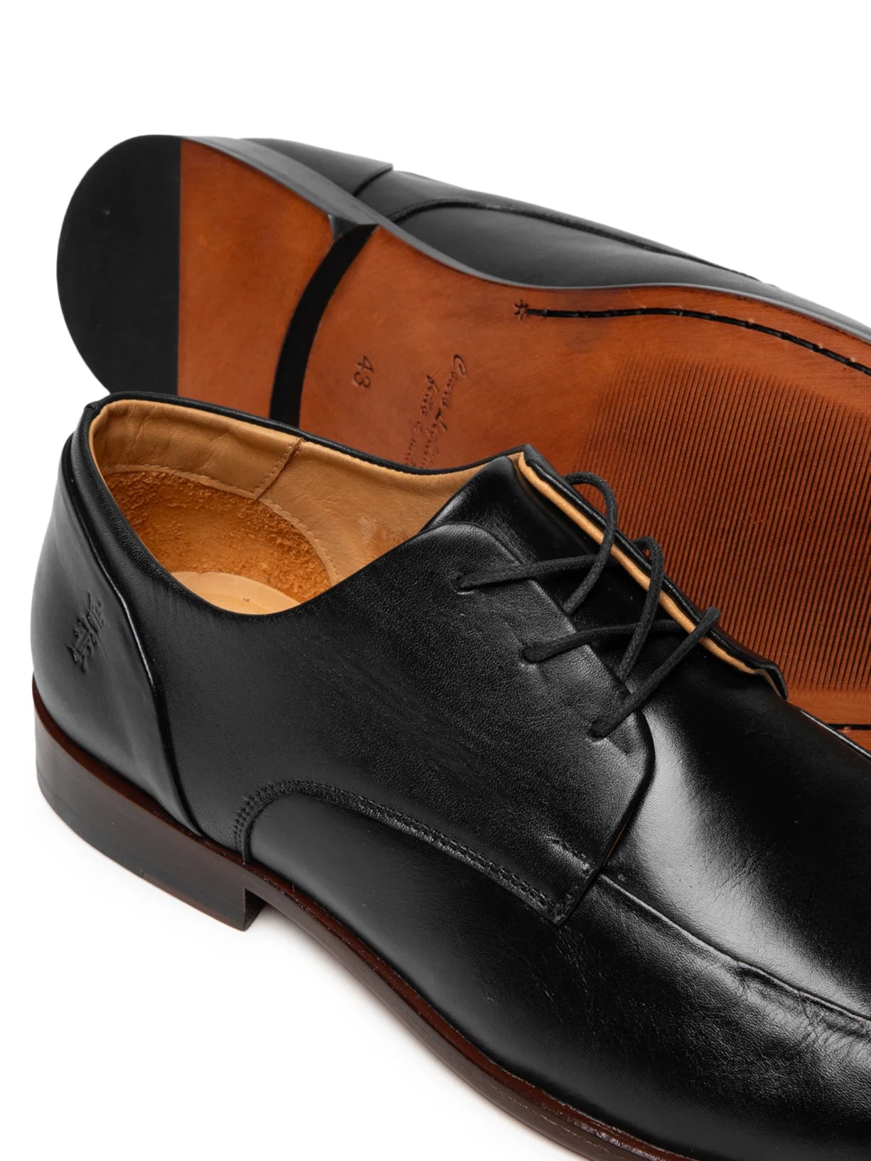 Men's Lace-up Dress Shoes in Smooth Leather - Black